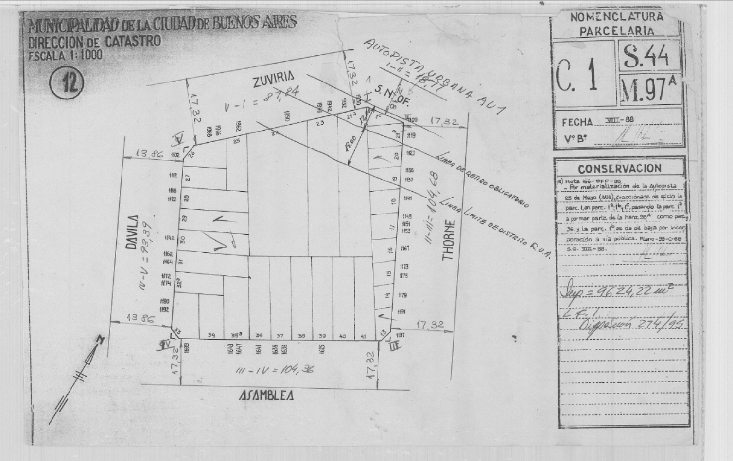 VENTA LOTE 12 x 22m - 264m2 - USAB 2